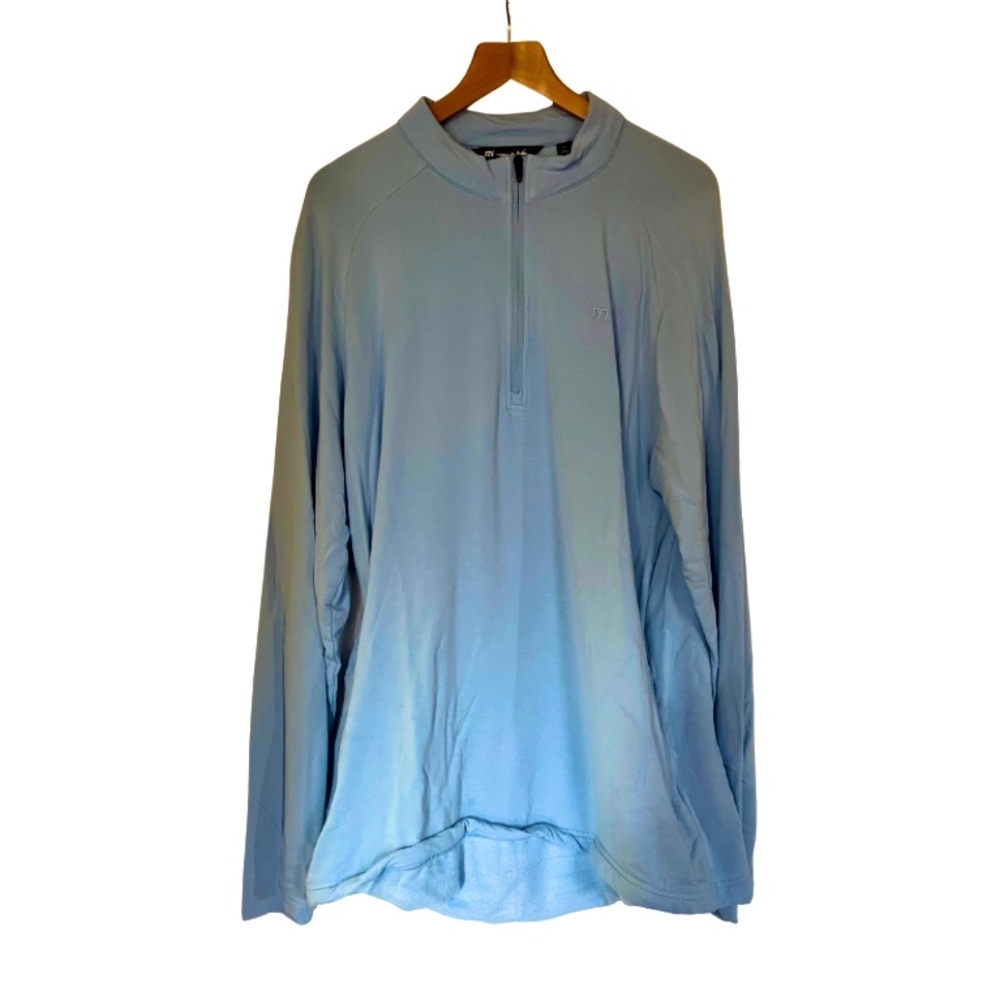 Travis Mathew Sky Blue Quarter-Zip Pullover